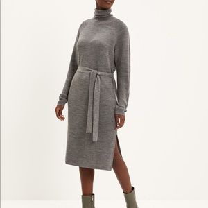 Frank & Oak Mockneck Sweater Dress in BROWN
